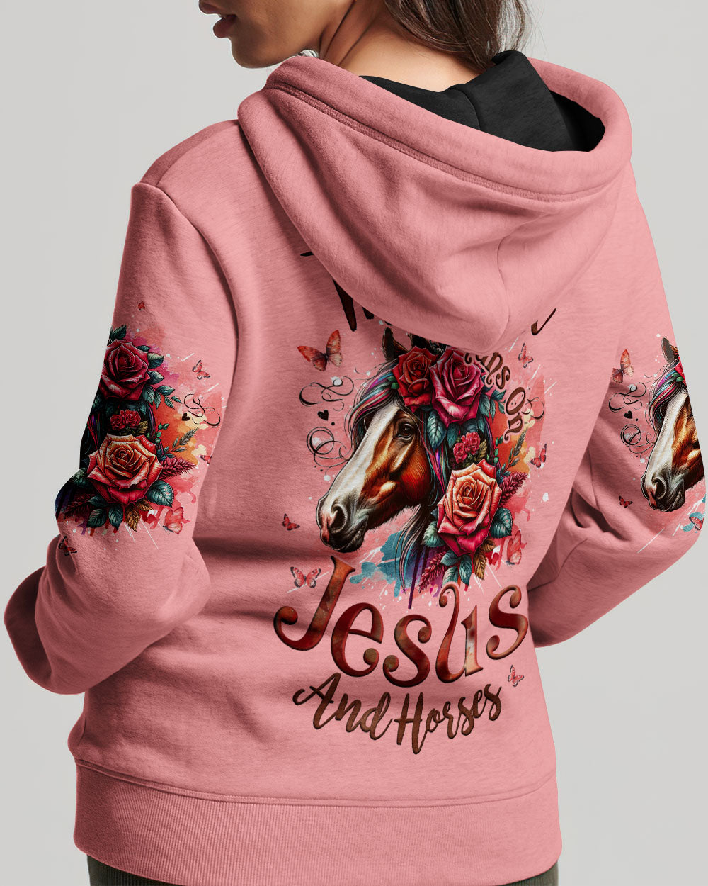 This Girl Runs On Jesus And Horses Women's All Over Print Shirt - Tyqy3103253