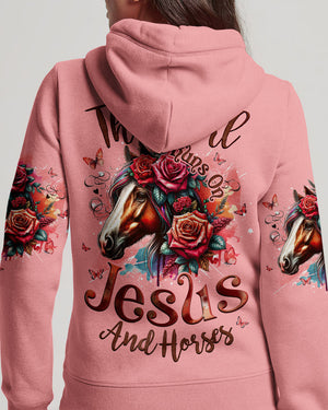 This Girl Runs On Jesus And Horses Women's All Over Print Shirt - Tyqy3103253