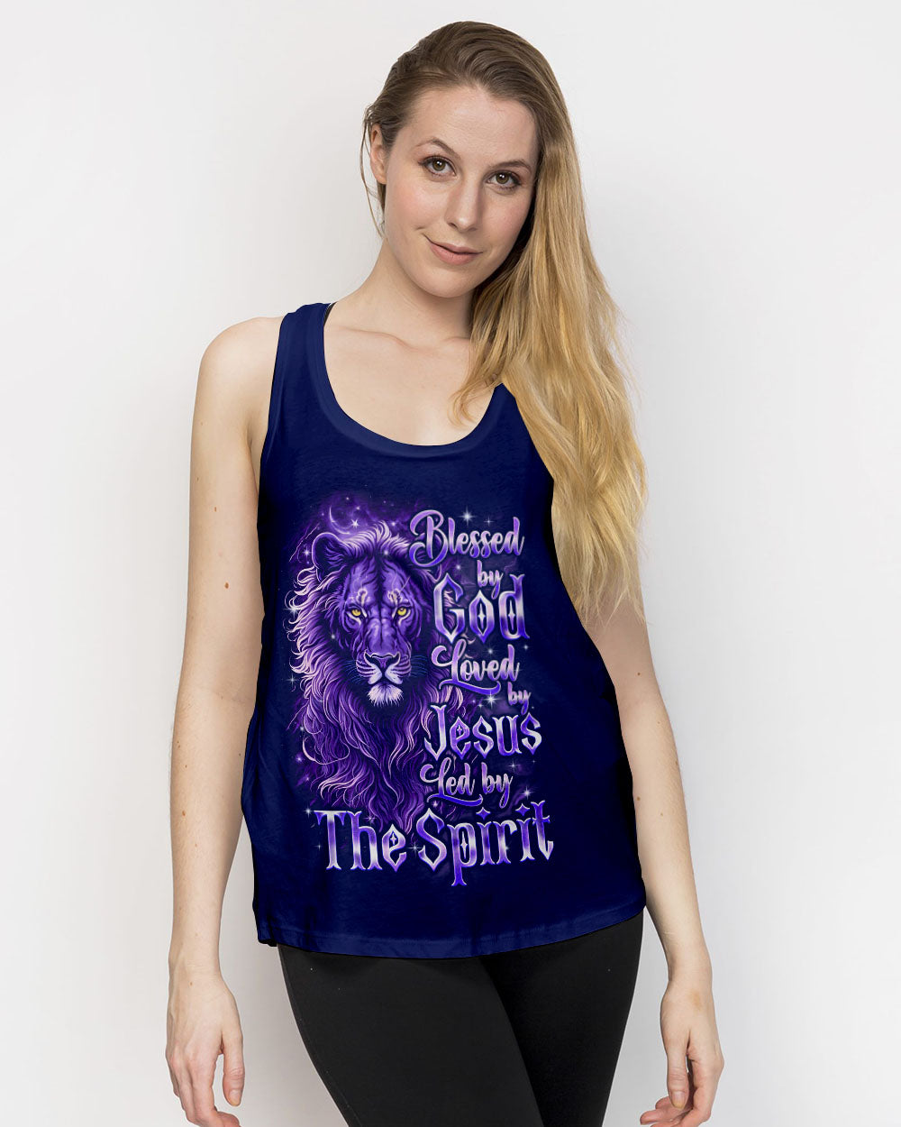 Blessed By God Loved By Jesus Lion Women's All Over Print Shirt - Tyqy3107252