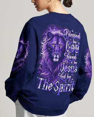 Blessed By God Loved By Jesus Lion Women's All Over Print Shirt - Tyqy3107252