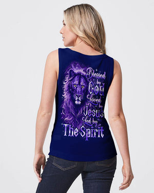 Blessed By God Loved By Jesus Lion Women's All Over Print Shirt - Tyqy3107252
