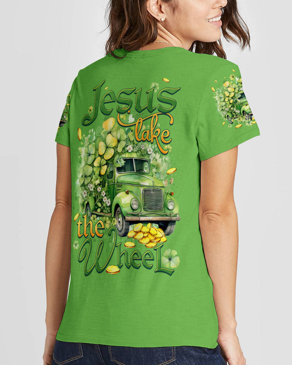 Jesus Take The Wheel Patrick's Day Women's All Over Print Shirt - Tytd0901242