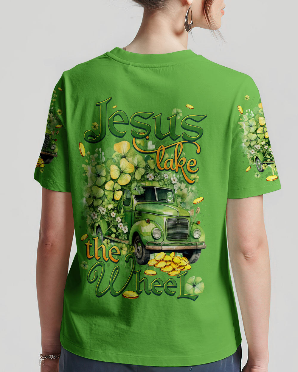 Jesus Take The Wheel Patrick's Day Women's All Over Print Shirt - Tytd0901242