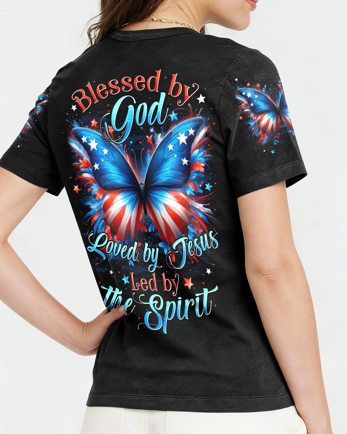 Blessed By God Butterfly Women's All Over Print Shirt - Tytd0901261