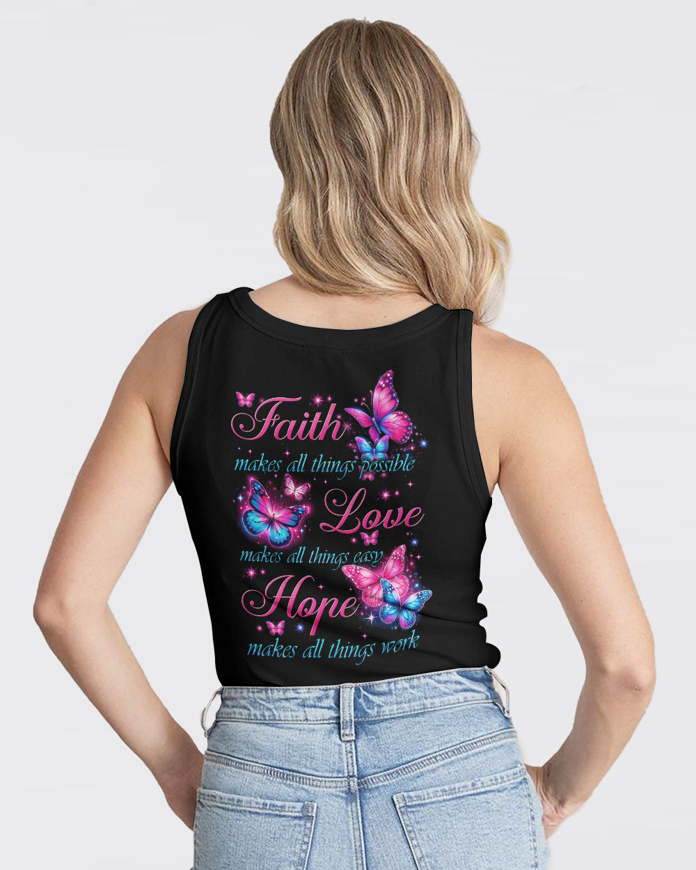 Faith Hope Love Butterflies Women's All Over Print Shirt - Tytd1006243