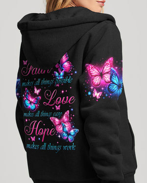 Faith Hope Love Butterflies Women's All Over Print Shirt - Tytd1006243