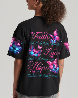 Faith Hope Love Butterflies Women's All Over Print Shirt - Tytd1006243