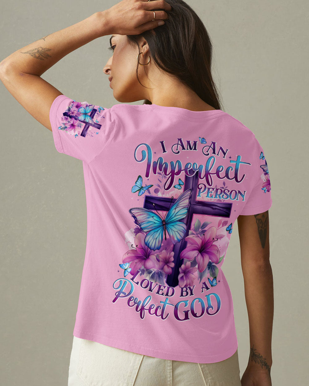 I Am An Imperfect Person Loved By A Perfect God Women's All Over Print Shirt - Tytd1204252