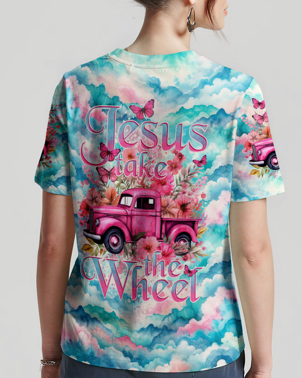 Jesus Take The Wheel Tie Dye Women's All Over Print Shirt - Tytd1403244