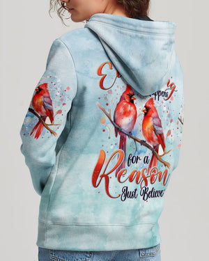 Just Believe Red Cardinal Women's All Over Print Shirt - Tytd1410242