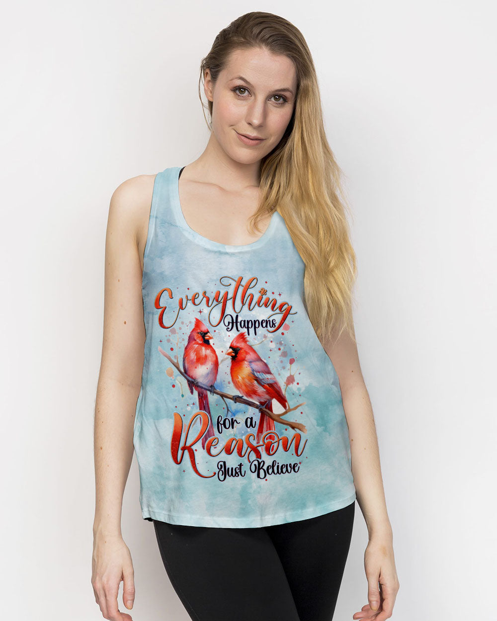 Just Believe Red Cardinal Women's All Over Print Shirt - Tytd1410242