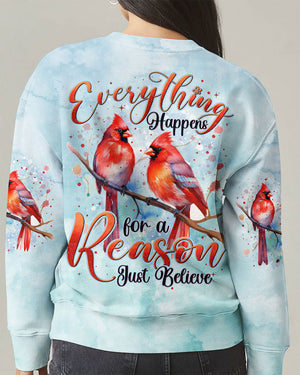 Just Believe Red Cardinal Women's All Over Print Shirt - Tytd1410242