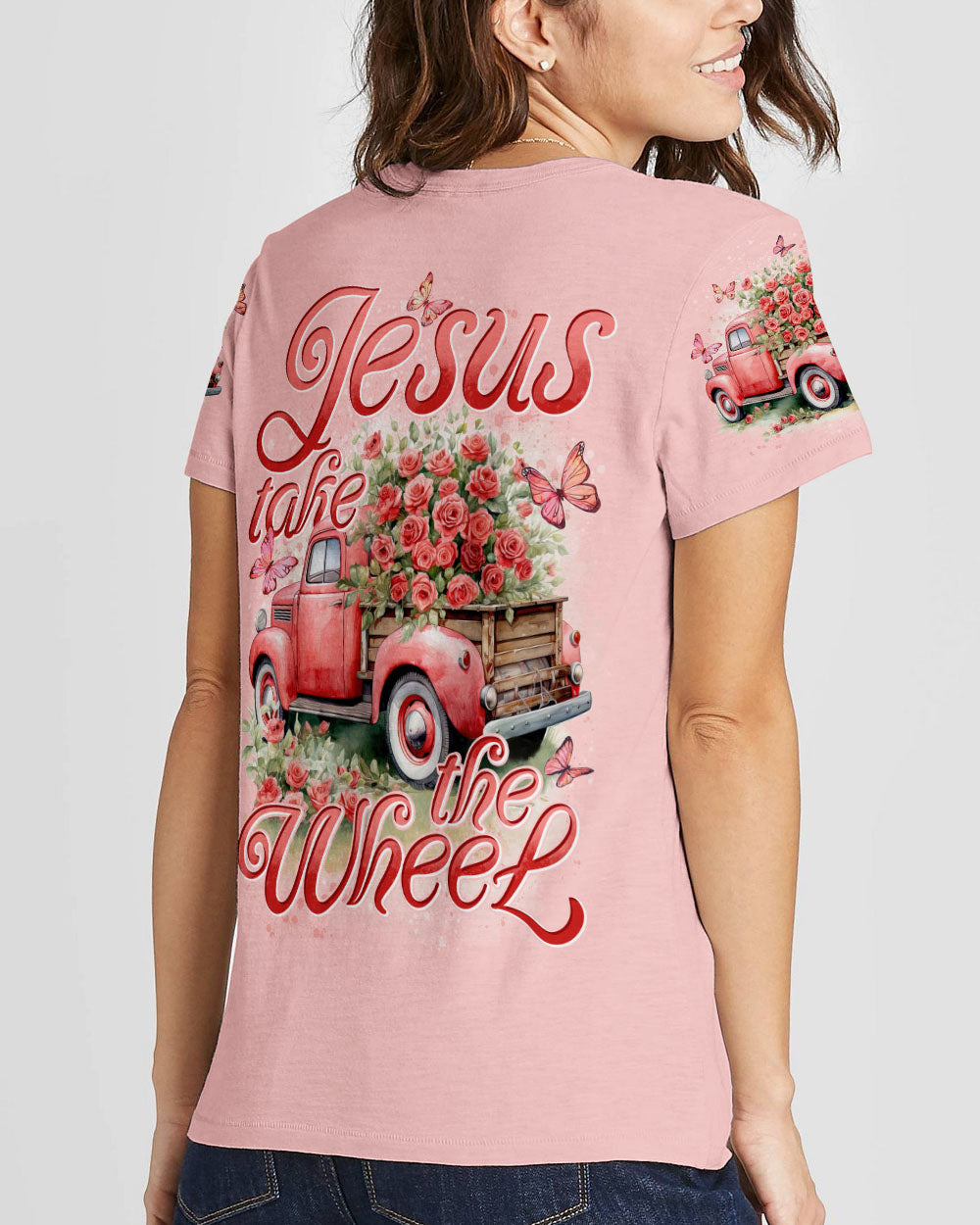 Jesus Take The Wheel Rose Women's All Over Print Shirt - Tytd1604244