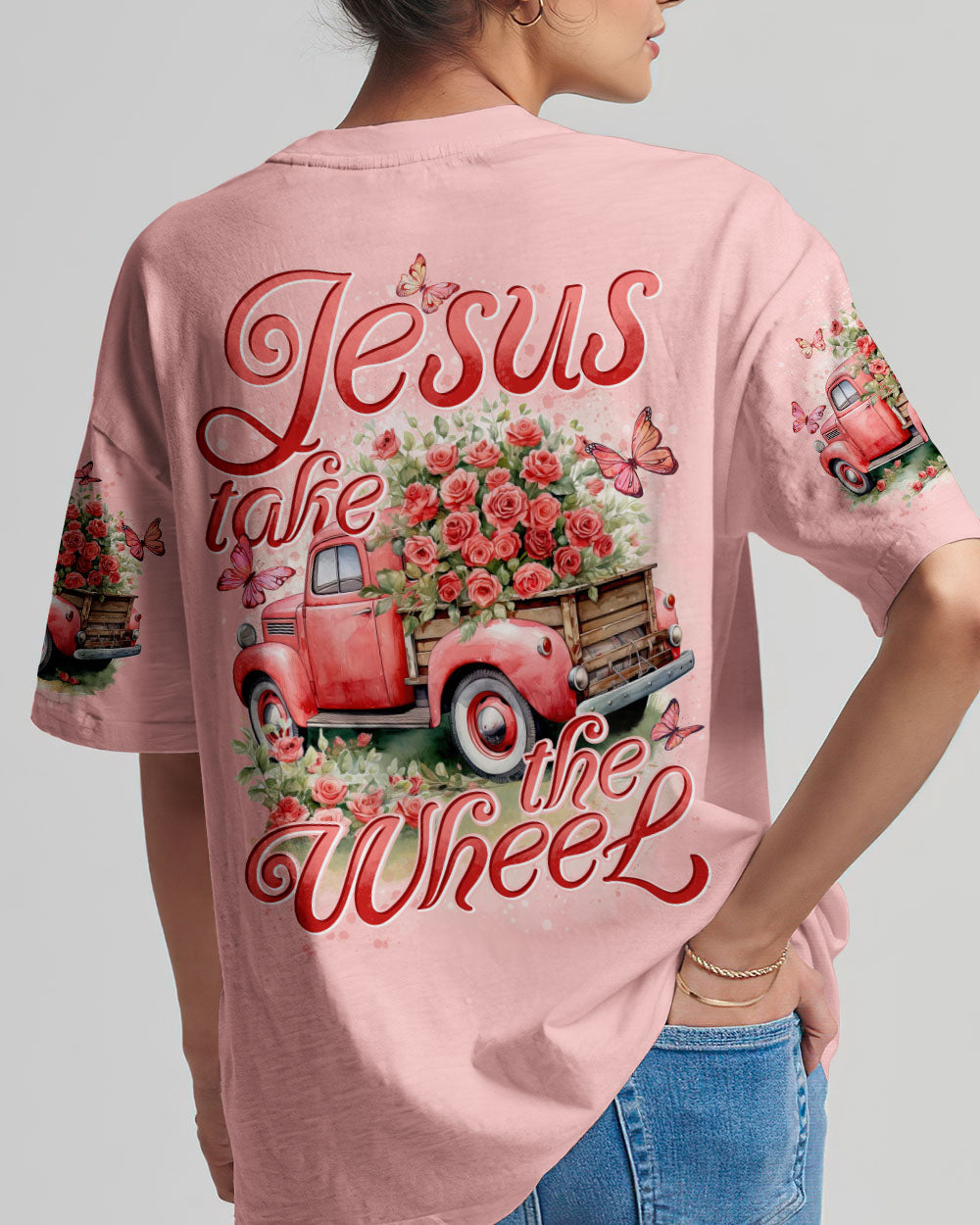 Jesus Take The Wheel Rose Women's All Over Print Shirt - Tytd1604244