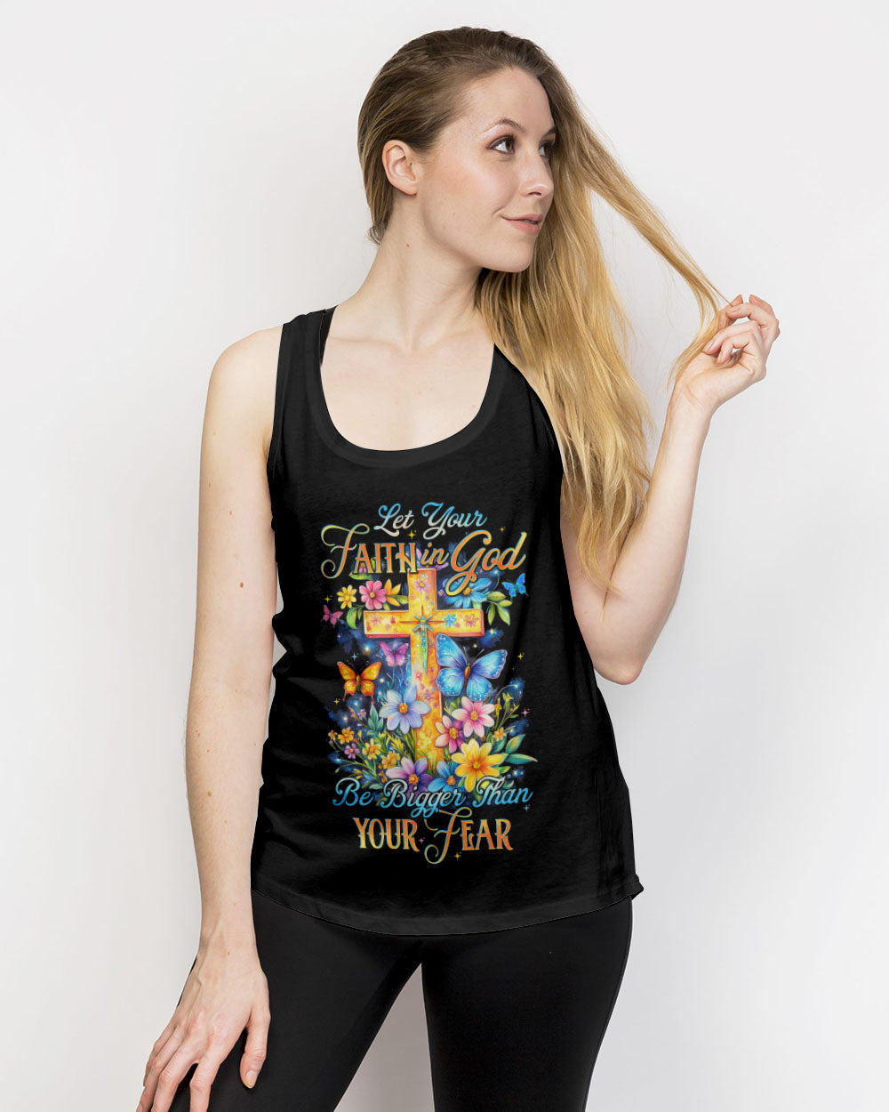 Let Your Faith In God Be Bigger Than Your Fear Women's All Over Print Shirt - Tytd1802252
