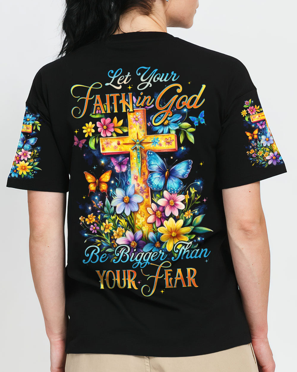 Let Your Faith In God Be Bigger Than Your Fear Women's All Over Print Shirt - Tytd1802252