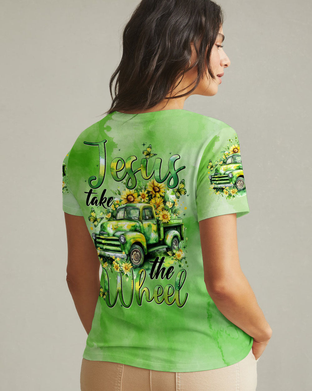 Jesus Take The Wheel Women's All Over Print Shirt - Tytd2001253