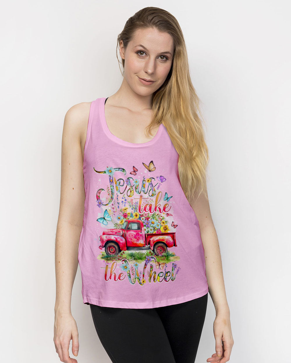 Jesus Take The Wheel Flowers Women's All Over Print Shirt - Tytd2103242