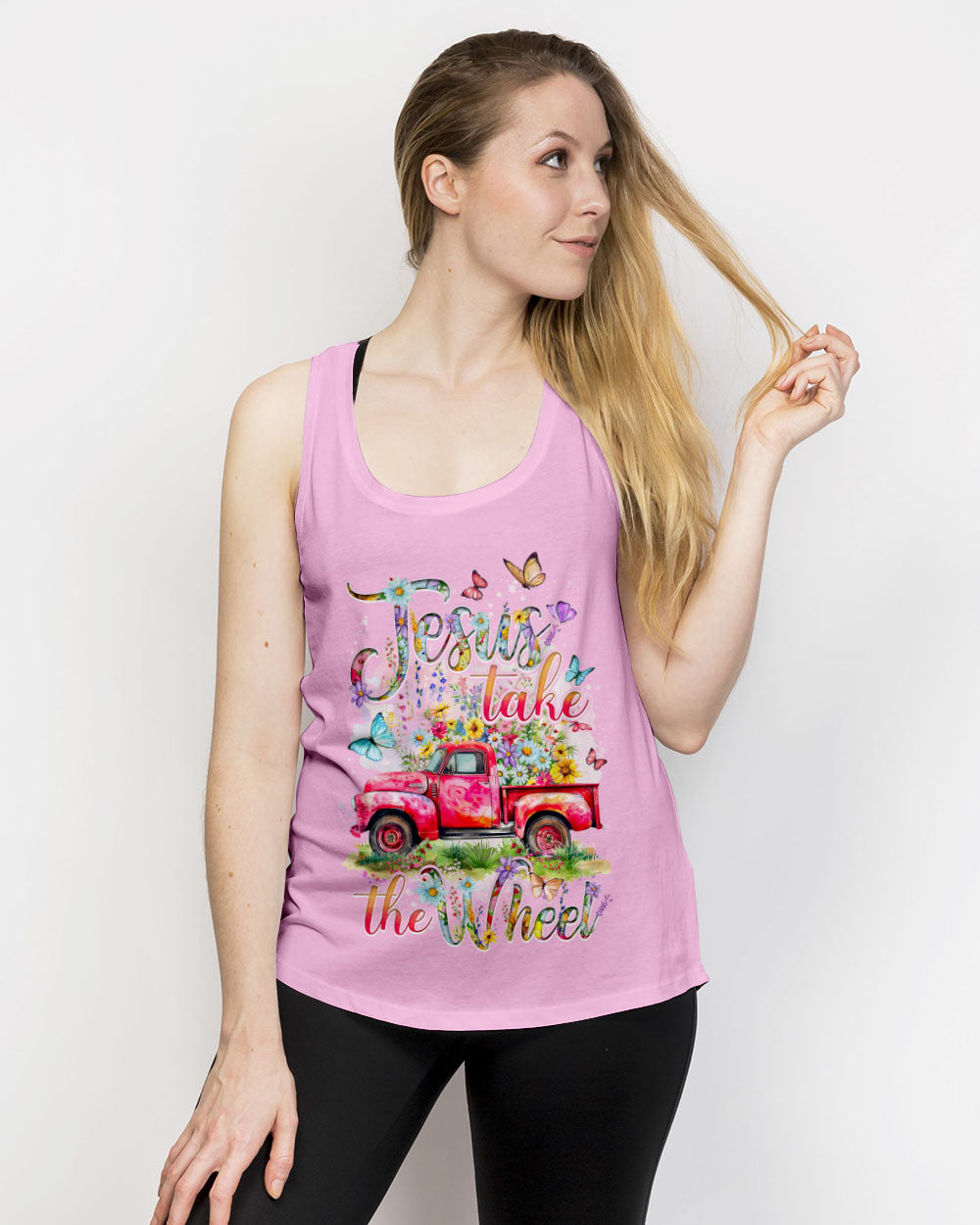 Jesus Take The Wheel Flowers Women's All Over Print Shirt - Tytd2103242