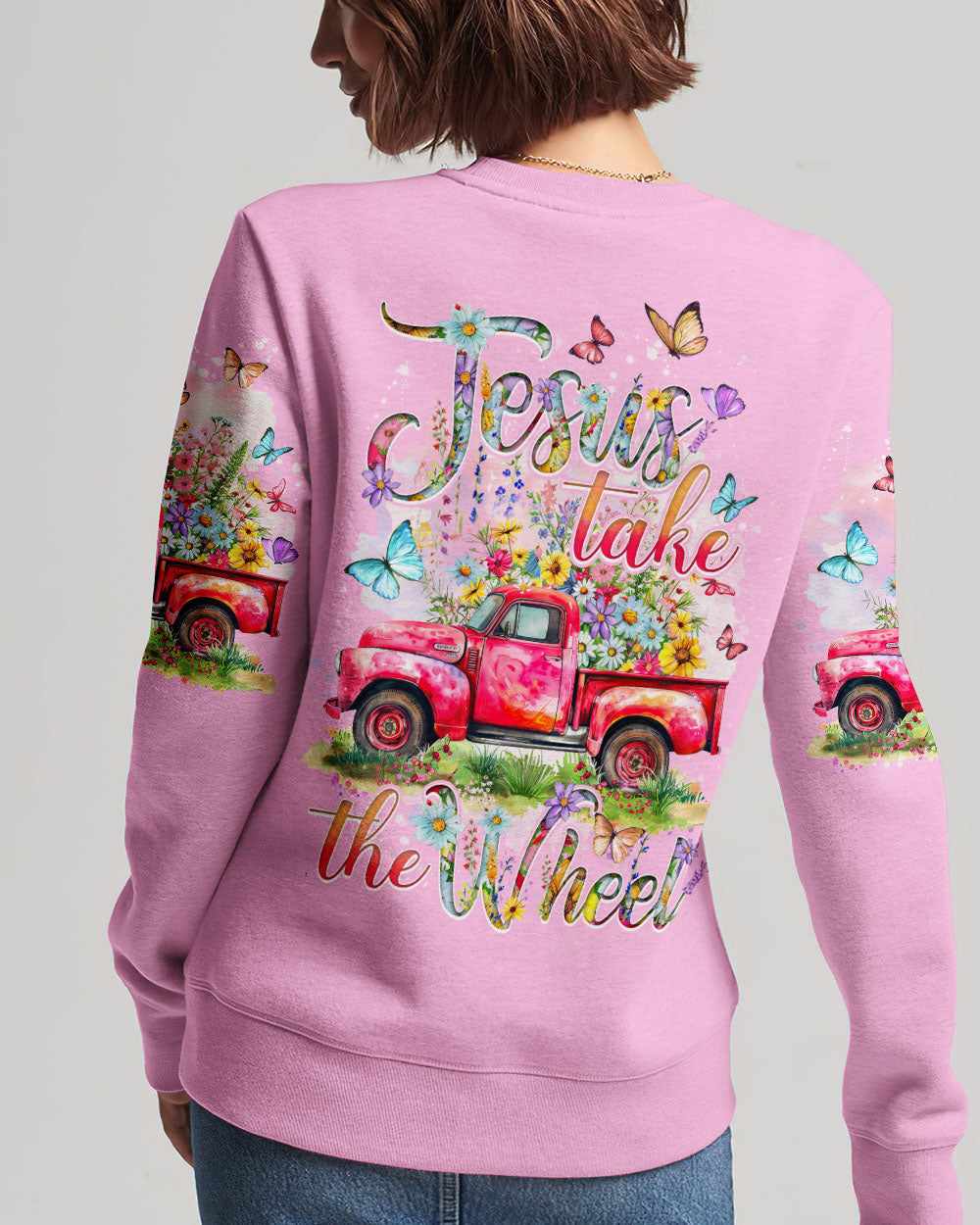 Jesus Take The Wheel Flowers Women's All Over Print Shirt - Tytd2103242