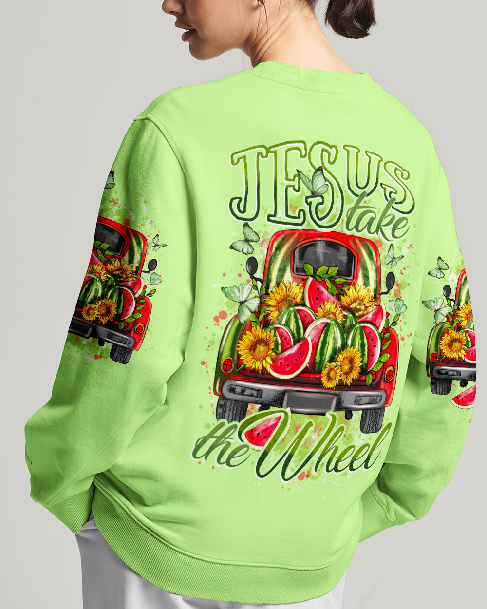 Jesus Take The Wheel Watermelon Women's All Over Print Shirt - Tytd2103243