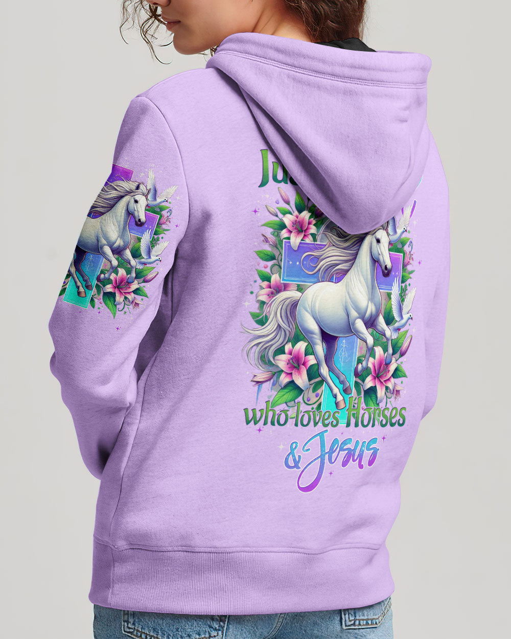 Just A Girl Who Loves Horses And Jesus Women's All Over Print Shirt - Tytd2103251