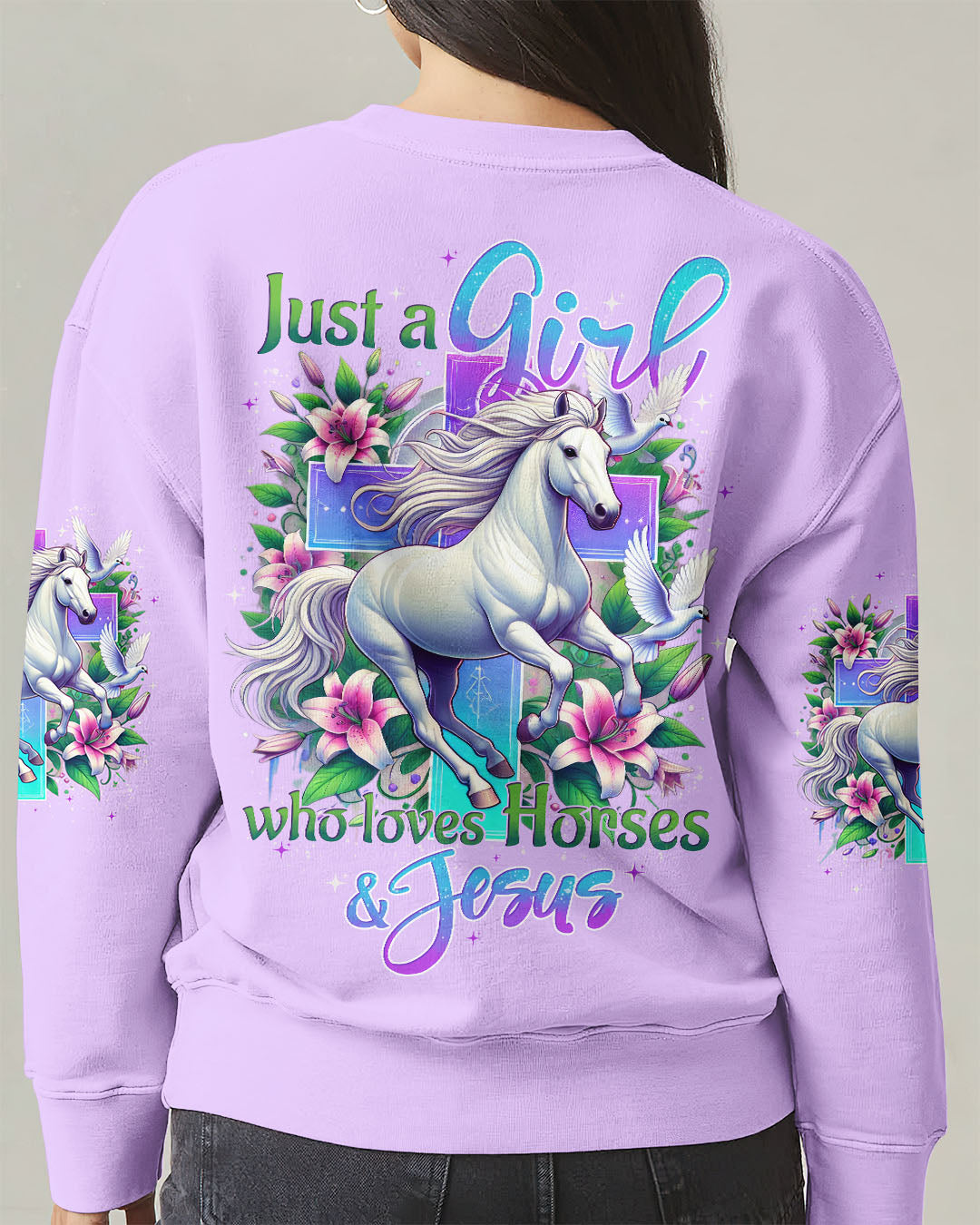 Just A Girl Who Loves Horses And Jesus Women's All Over Print Shirt - Tytd2103251