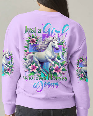 Just A Girl Who Loves Horses And Jesus Women's All Over Print Shirt - Tytd2103251