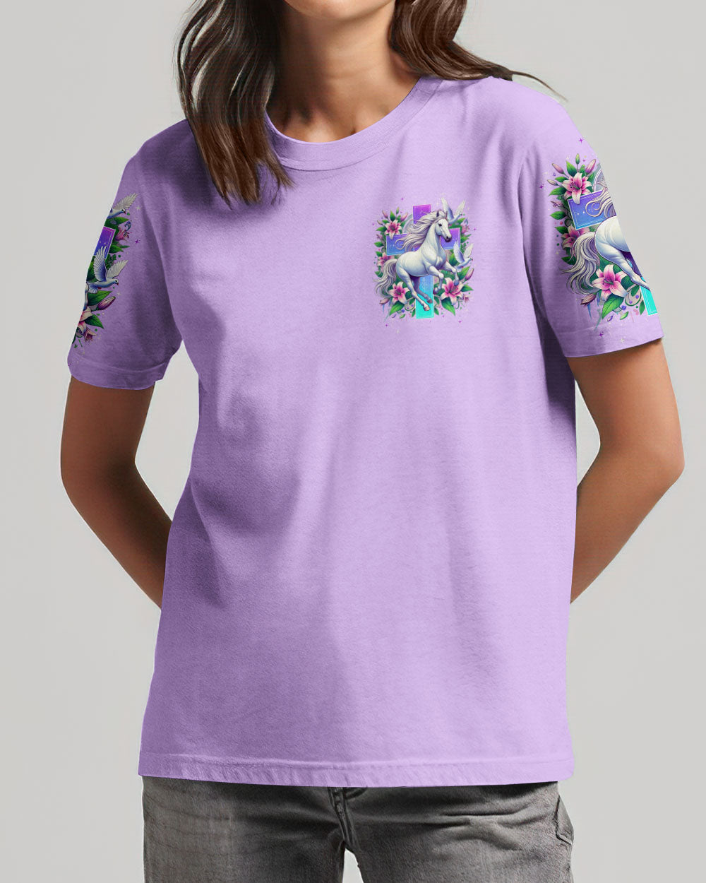 Just A Girl Who Loves Horses And Jesus Women's All Over Print Shirt - Tytd2103251