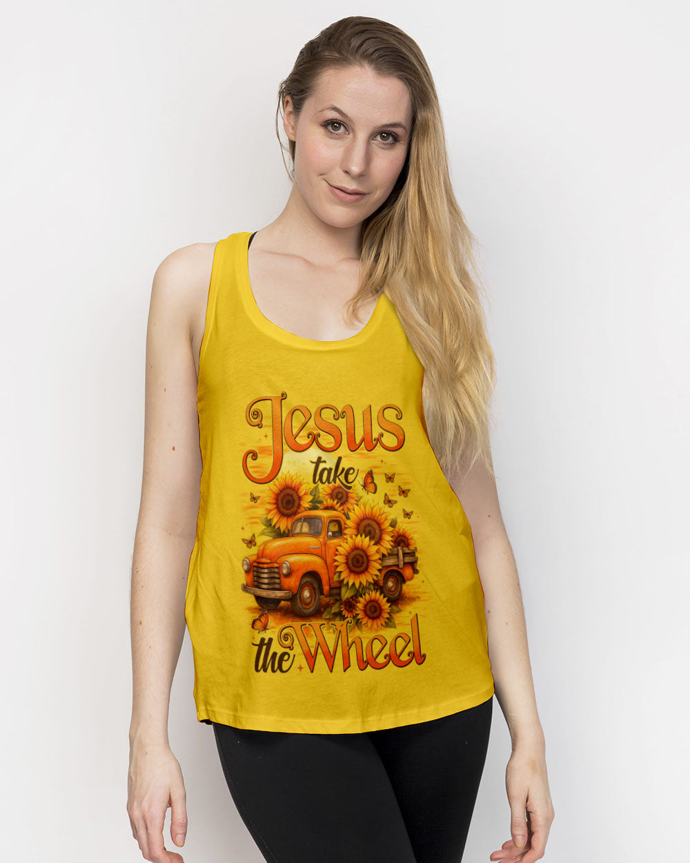 Jesus Take The Wheel Sunflower Women's All Over Print Shirt - Tytd2309252