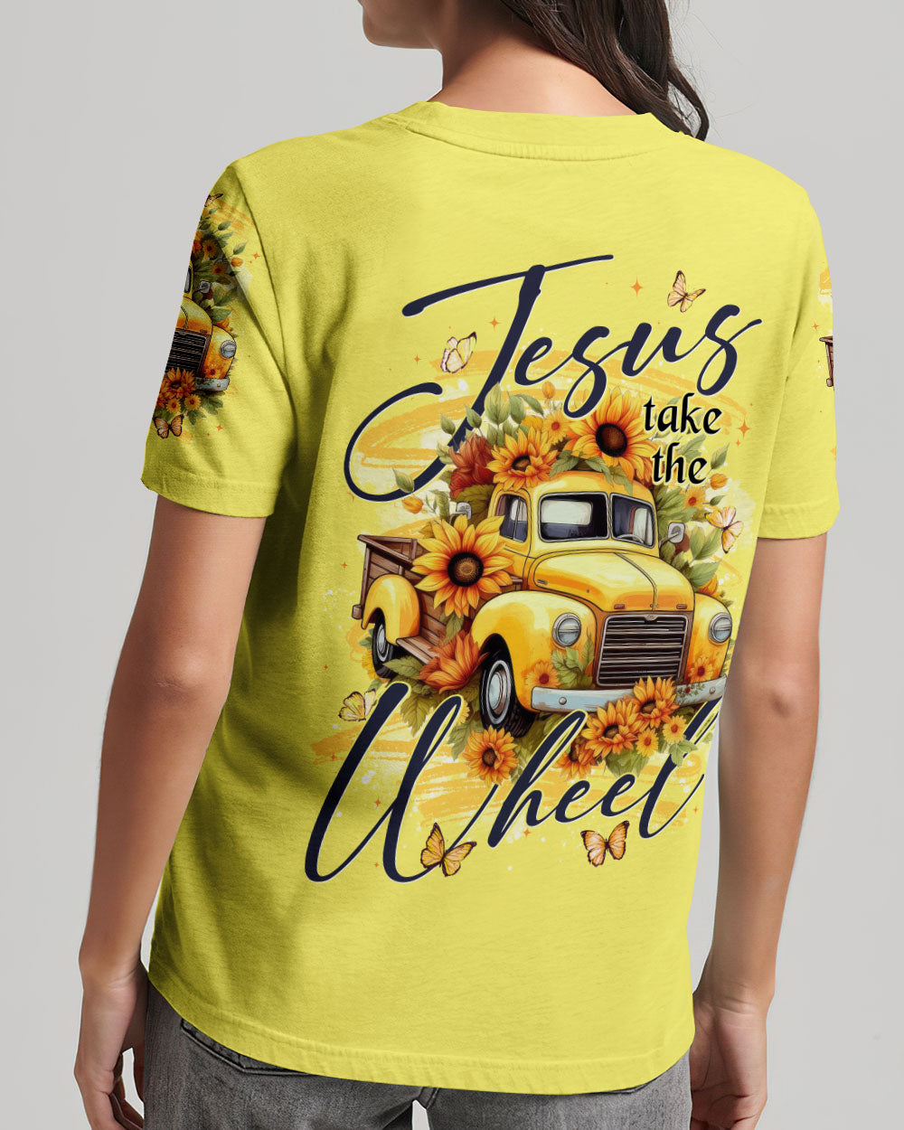 Jesus Take The Wheel Sunflowers Women's All Over Print Shirt - Tytd2911251
