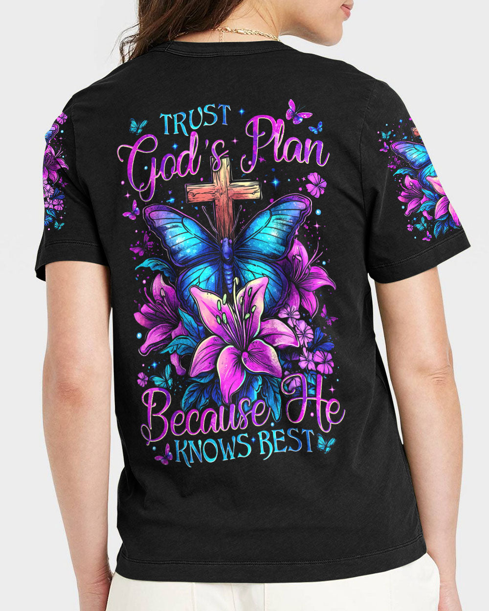 Trust God's Plan Butterfly Women's All Over Print Shirt - Tytm0603253