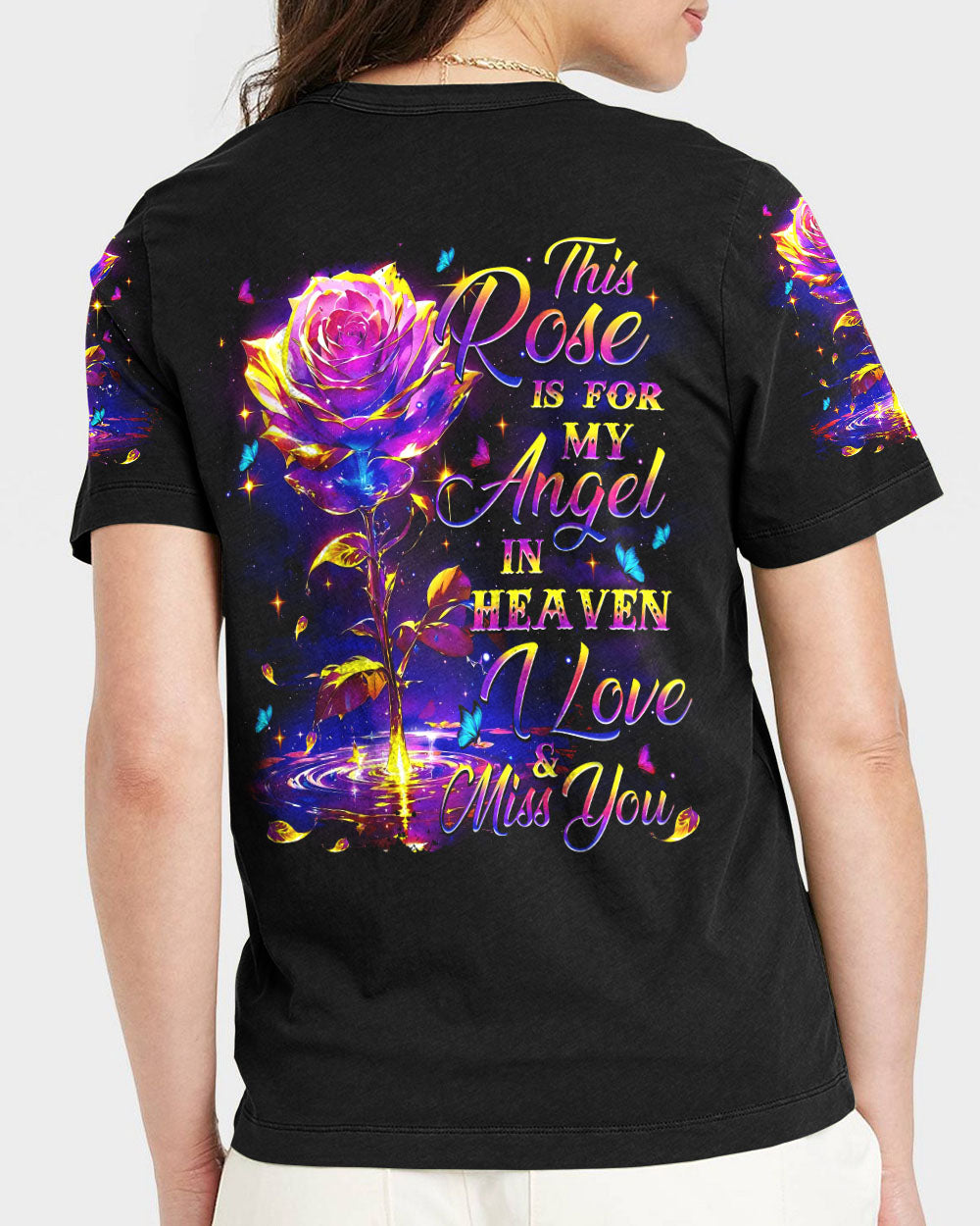 This Rose Is For My Angel In Heaven Women's All Over Print Shirt - Tytm0808244
