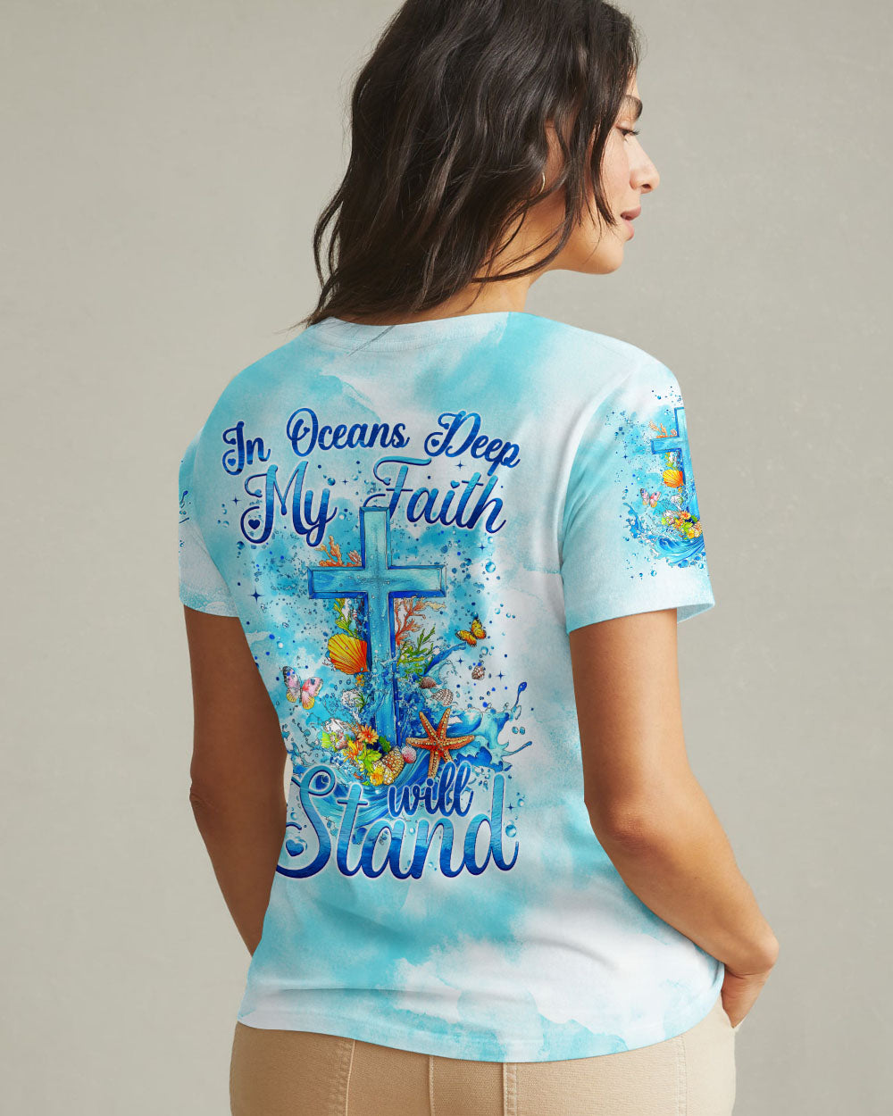 In Oceans Deep My Faith Will Stand Women's All Over Print Shirt - Tytm13082242