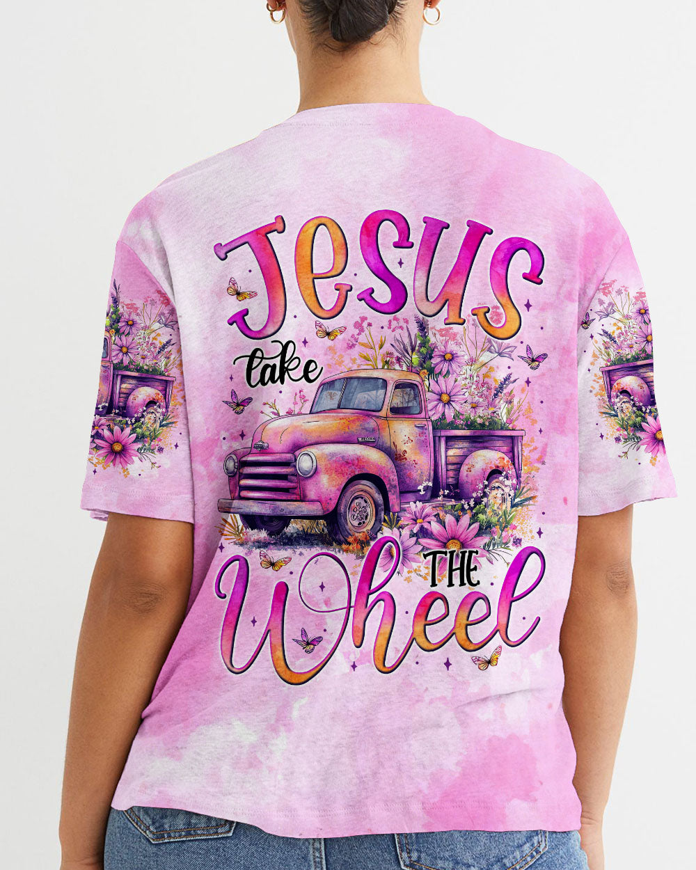 Jesus Take The Wheel Women's All Over Print Shirt - Tytm1403252