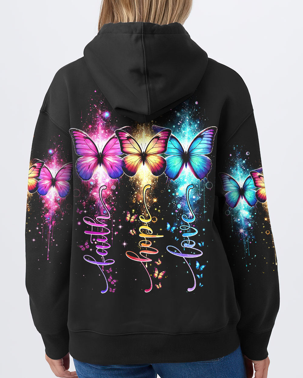 Faith Hope Love Butterflies Women's All Over Print Shirt - Tytm1802252