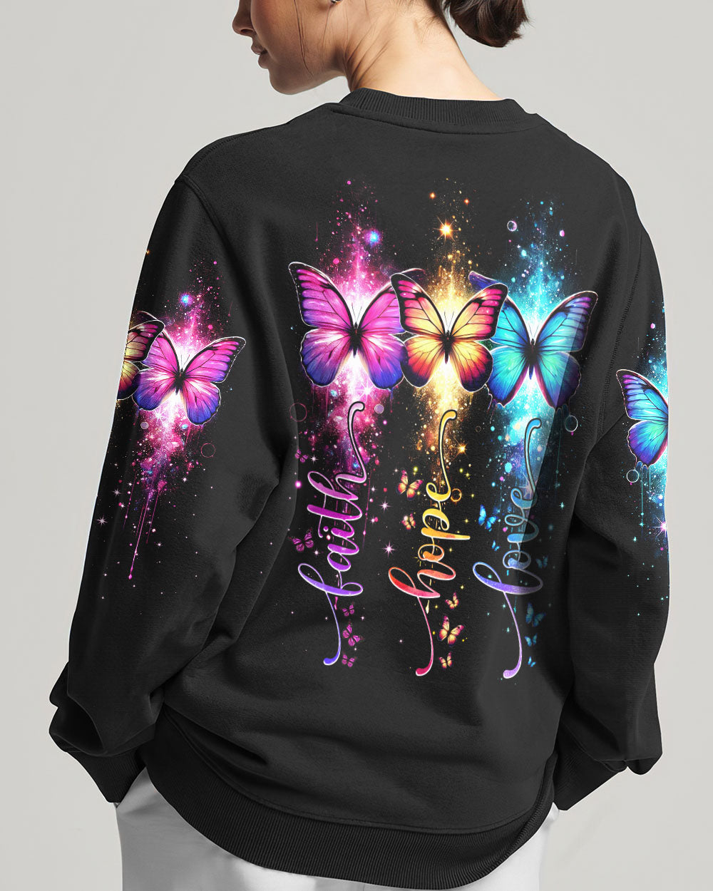 Faith Hope Love Butterflies Women's All Over Print Shirt - Tytm1802252