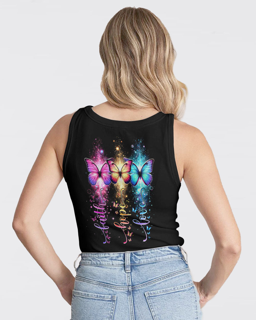 Faith Hope Love Butterflies Women's All Over Print Shirt - Tytm1802252