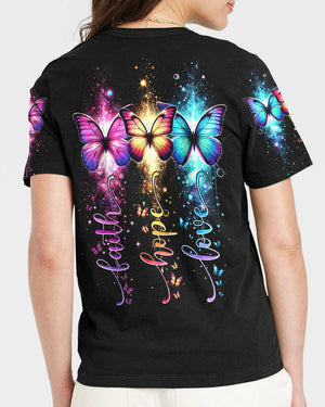 Faith Hope Love Butterflies Women's All Over Print Shirt - Tytm1802252