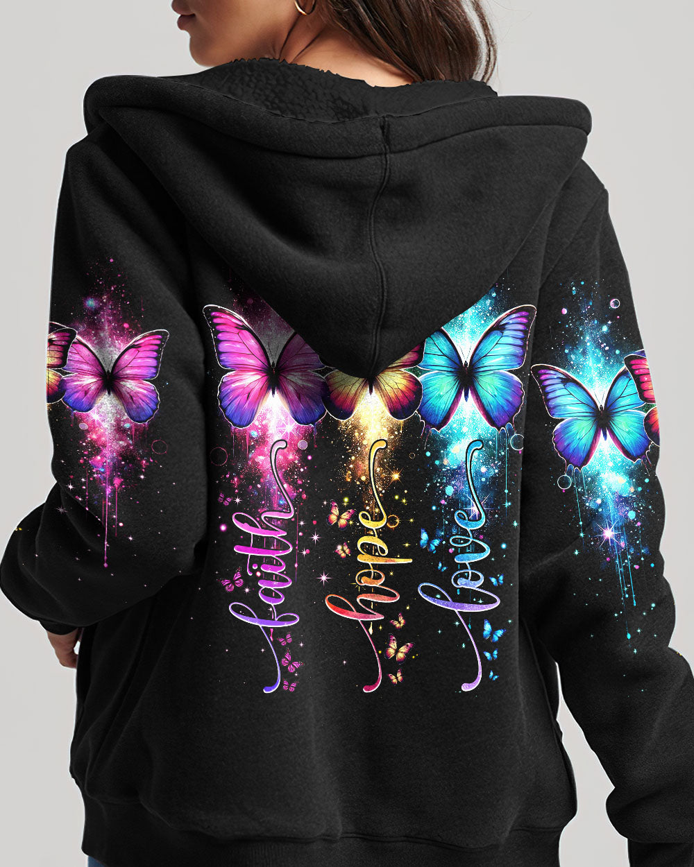 Faith Hope Love Butterflies Women's All Over Print Shirt - Tytm1802252