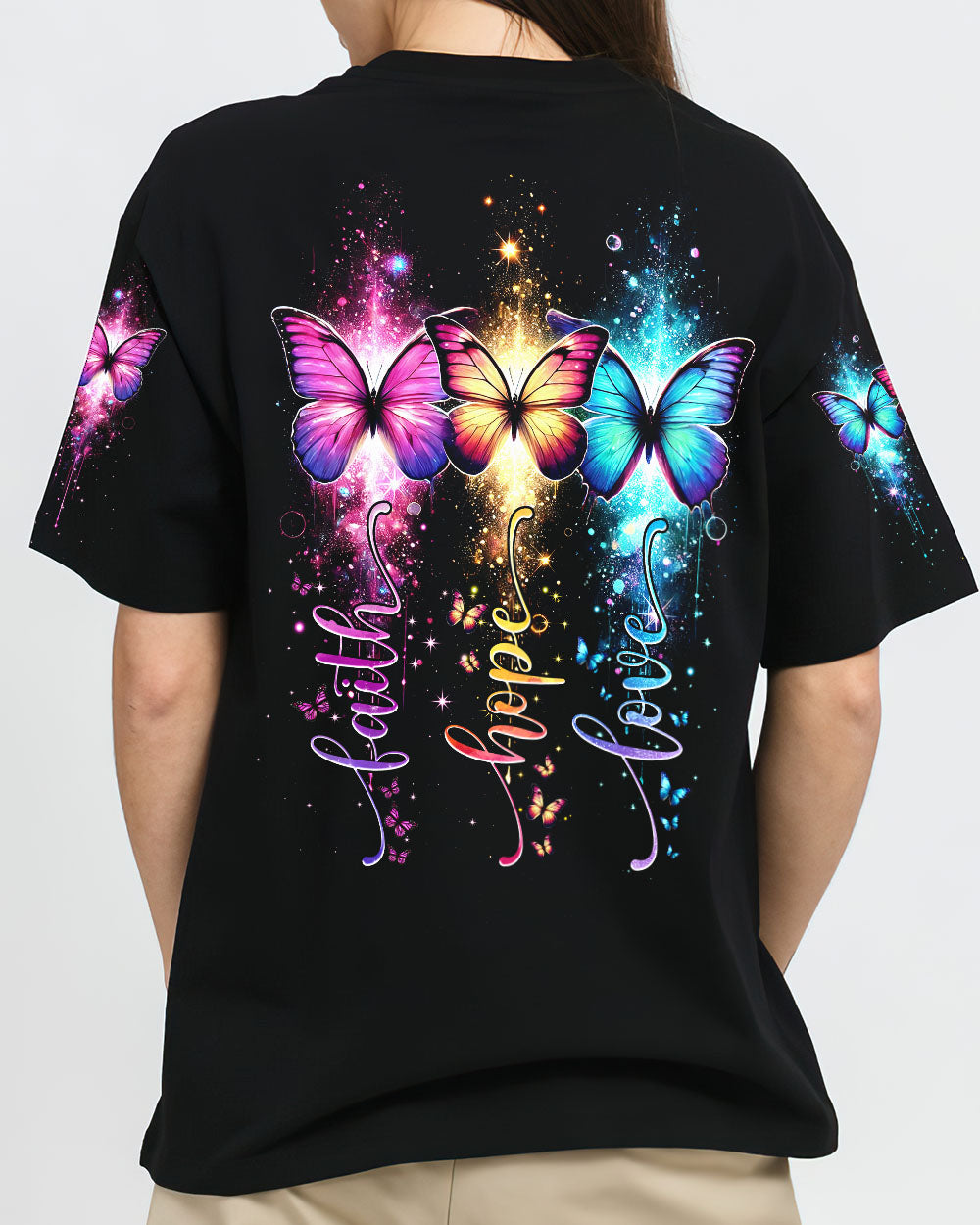 Faith Hope Love Butterflies Women's All Over Print Shirt - Tytm1802252