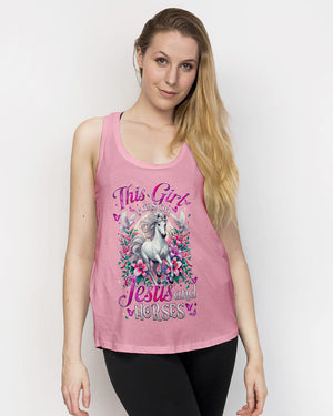 This Girl Runs On Jesus And Horses Women's All Over Print Shirt - Tytm1903251