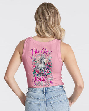 This Girl Runs On Jesus And Horses Women's All Over Print Shirt - Tytm1903251