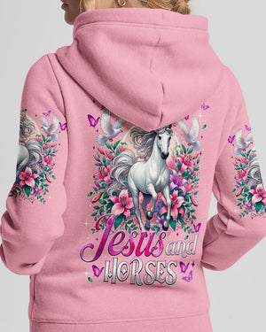 This Girl Runs On Jesus And Horses Women's All Over Print Shirt - Tytm1903251