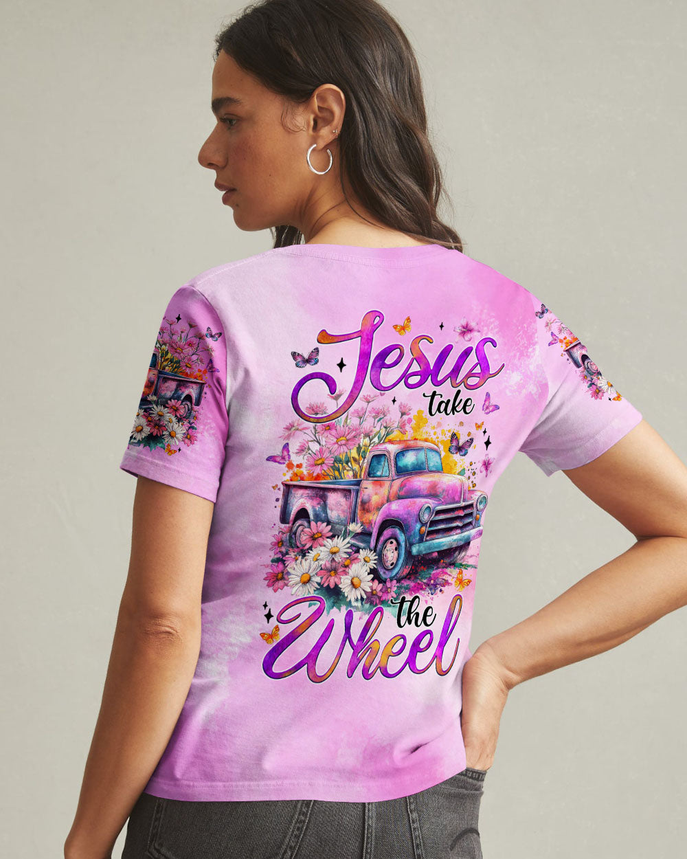 Jesus Take The Wheel Women's All Over Print Shirt - Tytm1904251
