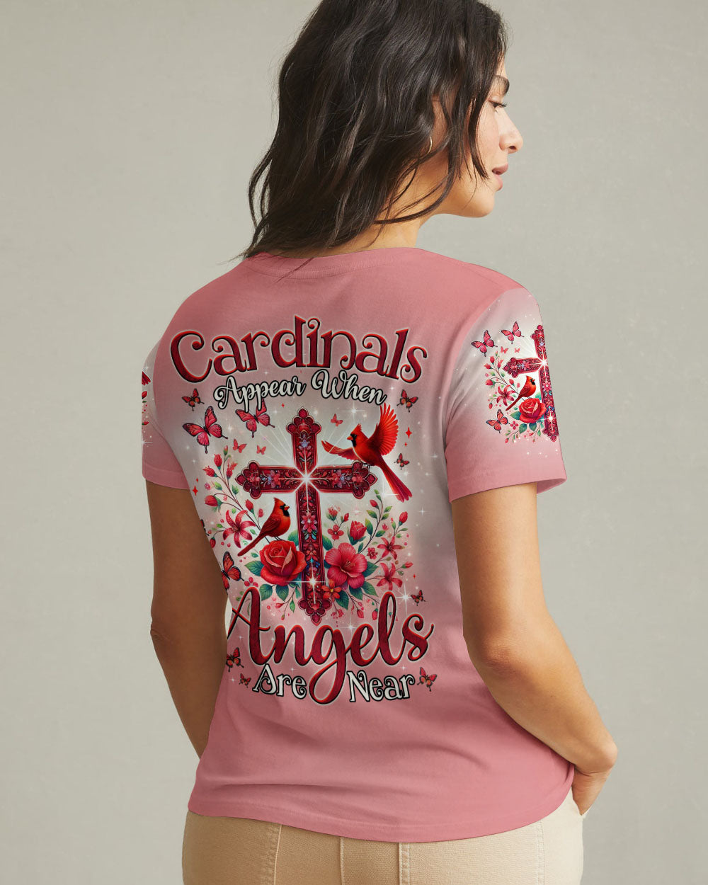 When Cardinals Appear Angels Are Near Women's All Over Print Shirt - Tytm2502252