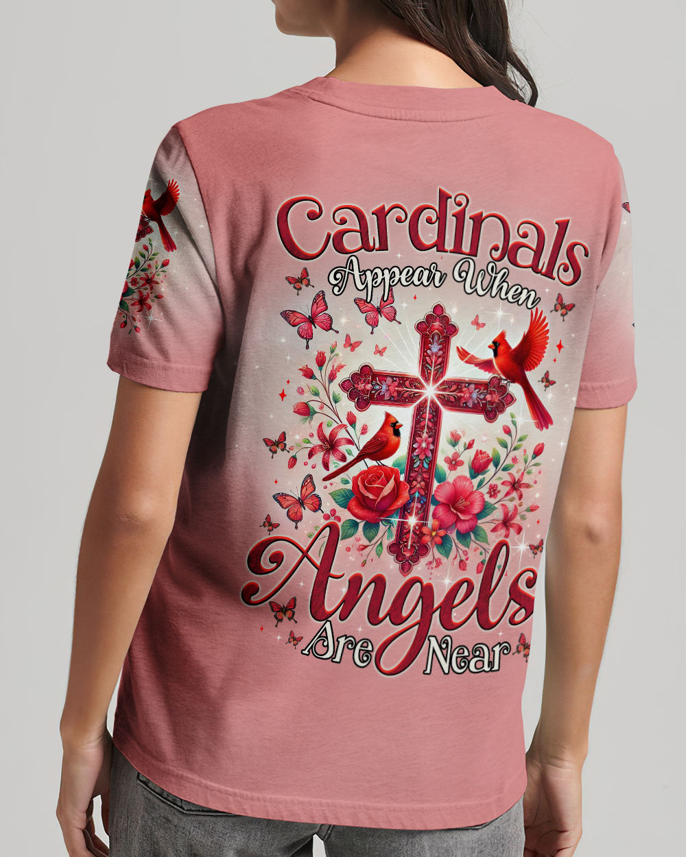 When Cardinals Appear Angels Are Near Women's All Over Print Shirt - Tytm2502252