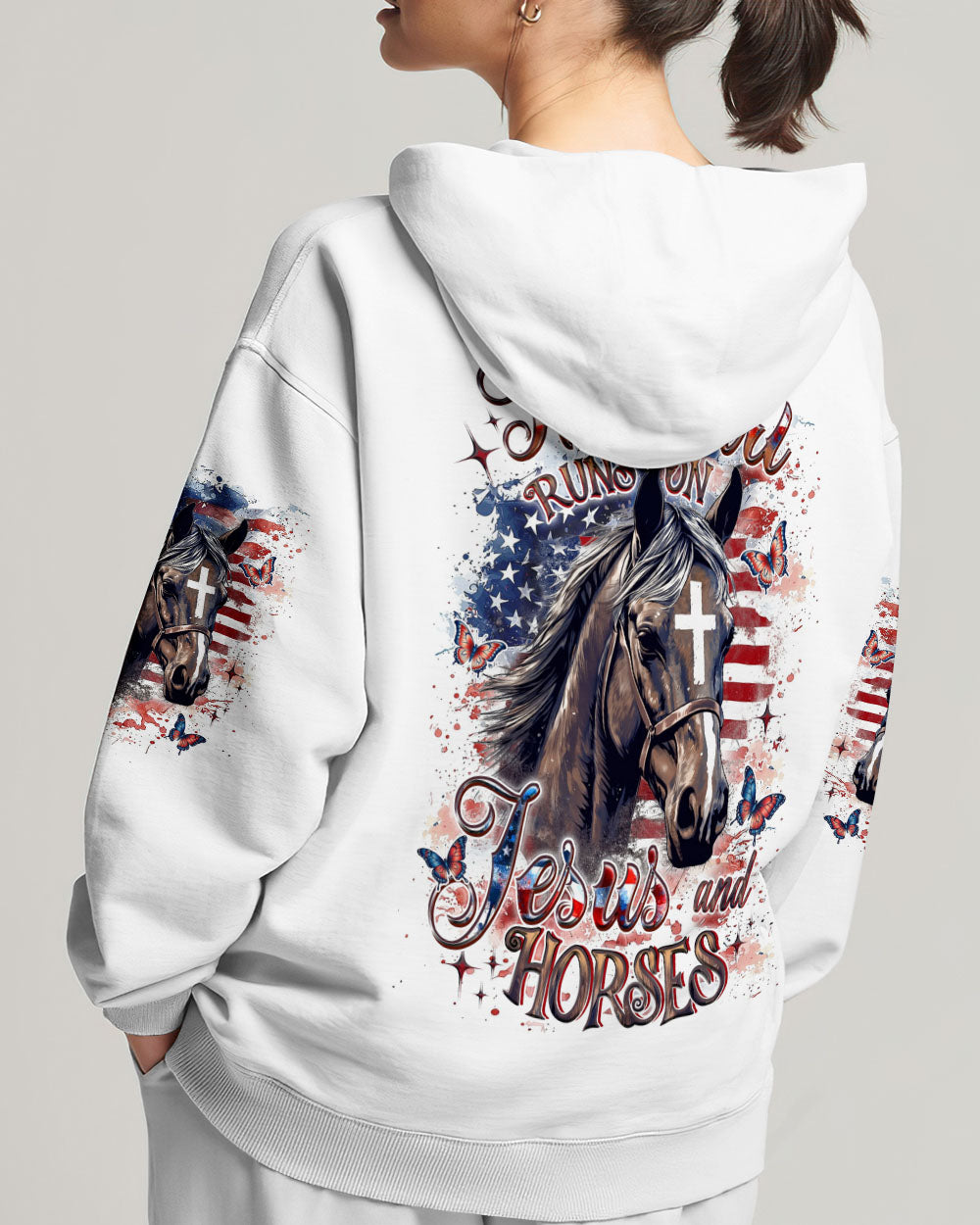 Runs On Jesus And Horses Women's All Over Print Shirt - Yhdu0107253