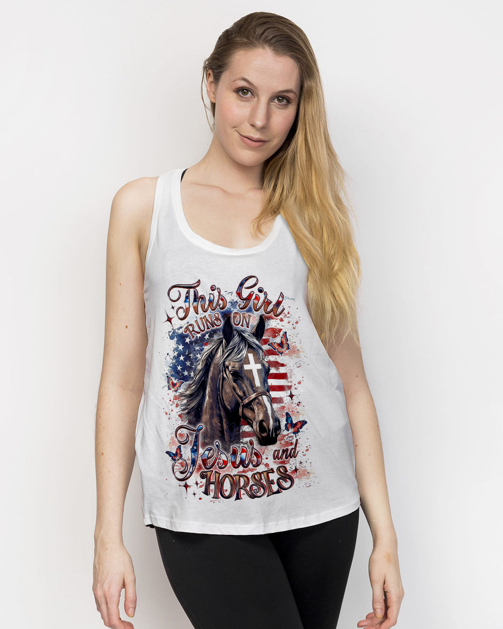 Runs On Jesus And Horses Women's All Over Print Shirt - Yhdu0107253