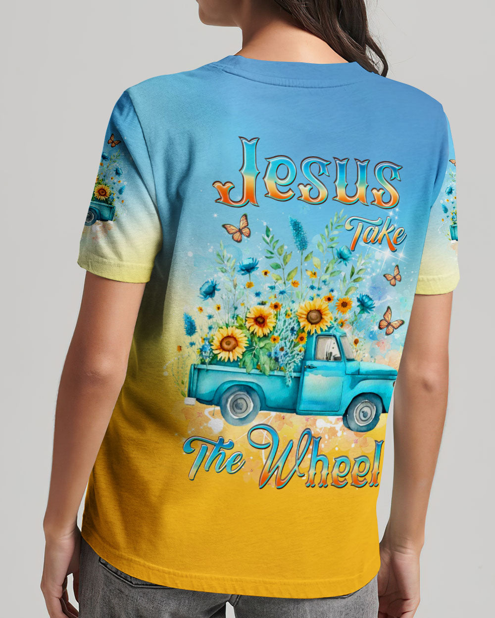 Jesus Take The Wheel Women's All Over Print Shirt - Yhdu0302253